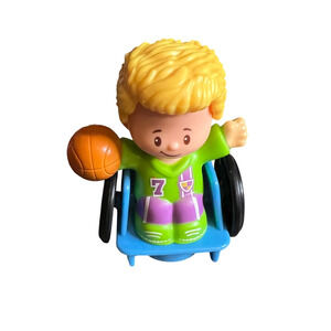 Fisher Price Little People Eddie Figure w/ Wheelchair Basketball Player‎ Toy